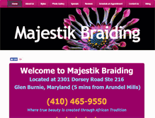 Tablet Screenshot of majestikbraiding.com